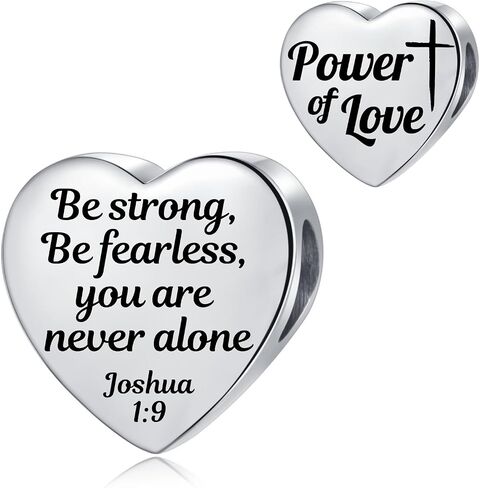 Heart Charm Compatible with Pandora Bracelets Christian Bible Verse Charms Prayer Faith Religious Beads for Women in Saudi Arabia