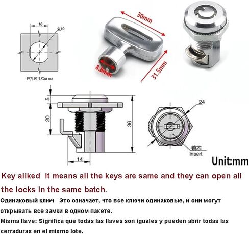 Distribution Box Cabinet Door Switch Control Door Lock Telescopic Rotary Latch Triangular Cylindrical Lock MA097 H 1Pcs(B) in Saudi Arabia