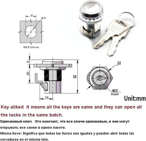 Distribution Box Cabinet Door Switch Control Door Lock Telescopic Rotary Latch Triangular Cylindrical Lock MA097 H 1Pcs(B) in Saudi Arabia