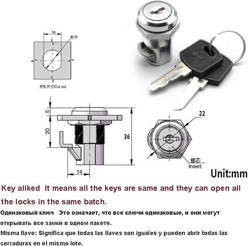 Distribution Box Cabinet Door Switch Control Door Lock Telescopic Rotary Latch Triangular Cylindrical Lock MA097 H 1Pcs(B) in Saudi Arabia