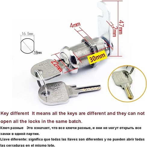 Cam Lock for Locker Office Drawer Hardware Security DIY MS486 I 1Pcs(Key Different 16mm) in Saudi Arabia