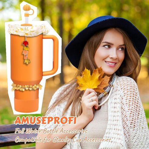 Halloween Stanley Cup Accessories Set: Includes 40oz and 30oz Halloween Straw Toppers, Orange Boot Protectors, Pumkin Charm and All Stanley Tumbler Essentials for Ultimate Convenience in Saudi Arabia