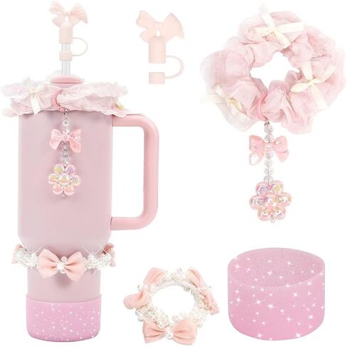 Halloween Stanley Cup Accessories Set: Includes 40oz and 30oz Halloween Straw Toppers, Orange Boot Protectors, Pumkin Charm and All Stanley Tumbler Essentials for Ultimate Convenience in Saudi Arabia