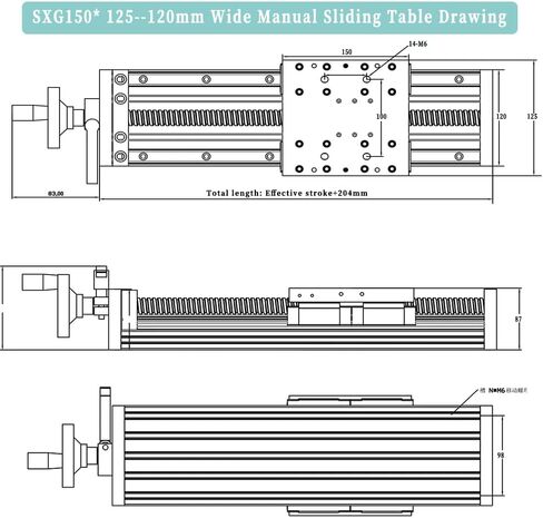 دليل خطي مزدوج 120 مم عرض انزلاق Table1605/1610/2005/2010 Ballscrew XyzaxiS Stage Actuator 4PCS HGR15 (SFU1610-Stroke) in Kuwait