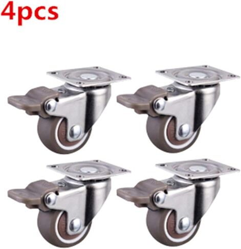 4Pcs 1/1.25/1.5/2 Inch Furniture Casters Wheels Orange Swivel Castor Trolley Rubber(A-4pcs,2 inch) in Saudi Arabia