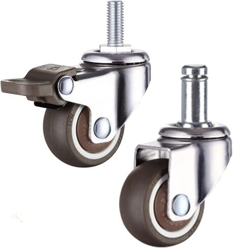 4Pcs 1/1.25/1.5/2 Inch Furniture Casters Wheels Orange Swivel Castor Trolley Rubber(A-4pcs,2 inch) in Saudi Arabia