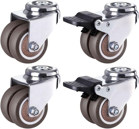 2inch Heavy Duty Swivel Caster Wheels with 8.2mm Holes Locking Casters for Machinery Furniture Set of 4(Type 1) in Saudi Arabia