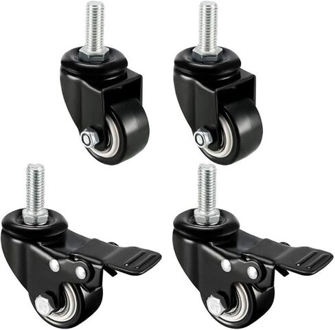 4pcs عجلات شاقة 1.5/2 بوصة العجلات الجذعية الملولبة مع عربة الأثاث الأثاث M8/M10 (1.5 بوصة M8 Type 3) in Saudi Arabia