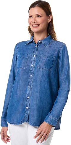 Coolibar UPF 50+ Women's Peninsula Chambray Shirt - Sun Protective in Saudi Arabia
