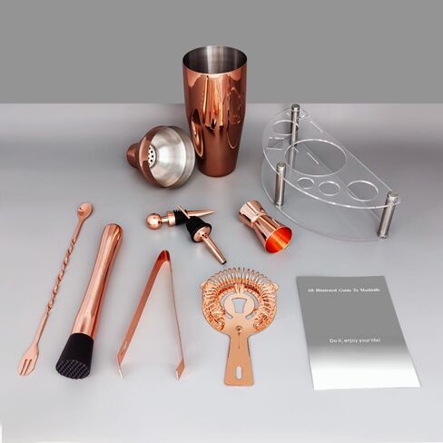 9pcs/مجموعة الكوكتيل شاكر مجموعة مع حامل ، 750 مل (25 أوقية) كوكتيل شاكر مجموعة نادل مجموعة: مجموعة أدوات بار ، خلط الشراب تشمل الهزازات مصفاة Jigger Bar Mixer ملعقة زجاجة زجاجة Muddler (Silver) in Kuwait