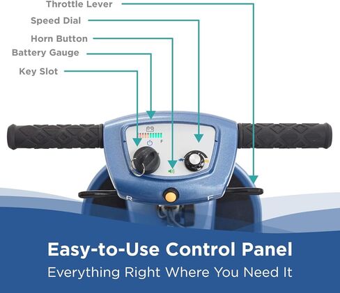 حتى Lite Lite Lightweight Polding Scooter - الدراجات البخارية لكبار السن - الكراسي المتحركة الكهربائية للبالغين (الأزرق) in Kuwait