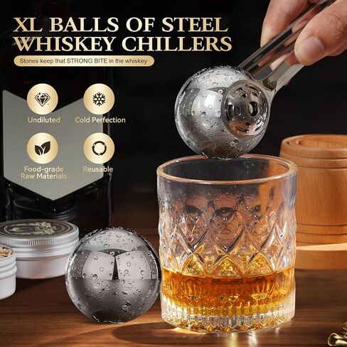 G GOOD GAIN Whiskey Smoker Kit with Torch - Old Fashioned Cocktail Smoker Kit with 6 Flavors Wood Chips | Drink Bourbon Infuser Set with 4 Stainless Steel Ice Stone for Men, Dad (No Fuel Included) in Saudi Arabia
