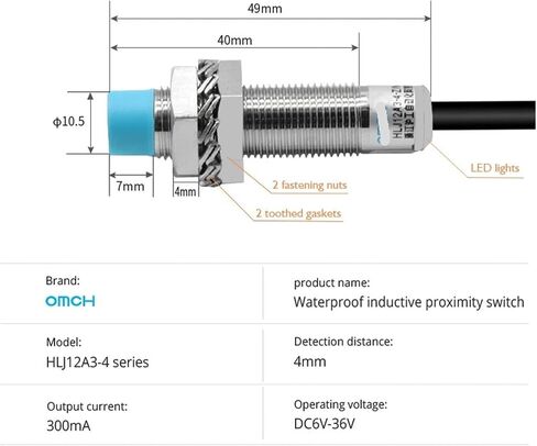 Waterproof inductive Proximity HJL12A3-4-Z Series Effect Sensor Proximity Switch NPN NO 3 Wires in Saudi Arabia