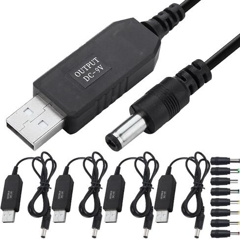 DC 5V 2A إلى DC 12V STEP-UP USB Adapter Cable ، محول USB مع كبل مزود طاقة DC Jack 5.5 × 2.5 مم للمروحة ، مصباح الجدول ، مع مجموعة محول DC (3.3 قدم ، 4 حزمة) in Kuwait