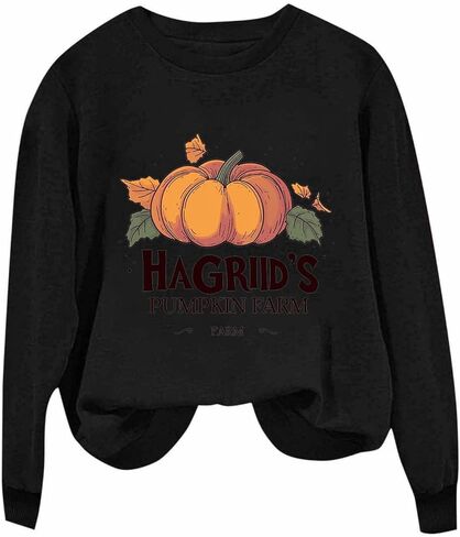 Womens Pullover Sweatshirt عيد الشكر يطبع اليقطين الأكمام الطويلة الطاقم in Kuwait