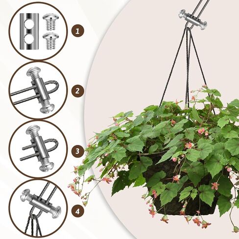 50pcs مشابك كابل حبل الأسلاك ، فتحة مزدوجة M4 قابلة لإعادة الاستخدام مع سدادة المسمار النهائي I على شكل كبلات القبض على مقطع قفل الحبل المعدني قابلة للتعديل لسلك السلك 1-2.5 مم in Saudi Arabia