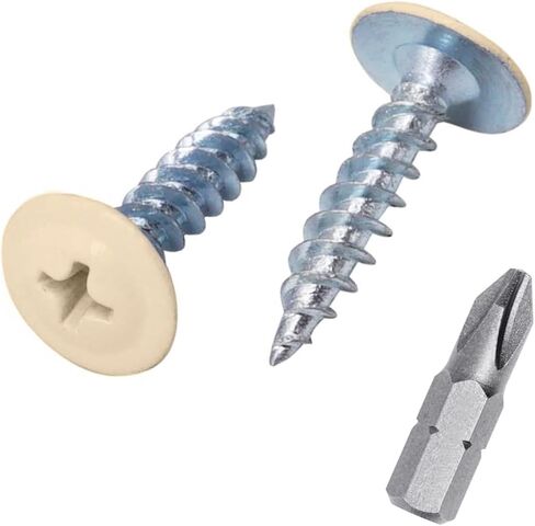 (Pack of 150) Painted 1-21/32" x 3/4" (4.2 x 19 mm) Wood Screws, Self Tapping Metal Screws, Modified Truss Head, Wafer Head, Light Ivory RAL 1015 in Saudi Arabia
