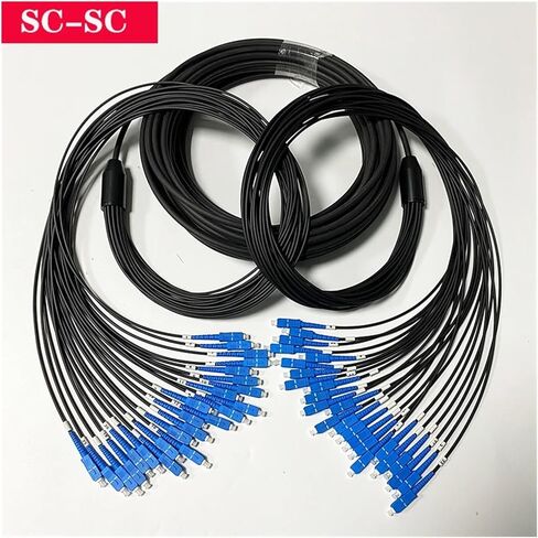 TPU Field Armored Fiber Optic Jumper,24-core,Single-Mode, Super Soft, Wear-Resistant Anti-Mouse Bite, LC to SC-FC-ST,100m,120m(FC-FC 120 Meters) in Saudi Arabia