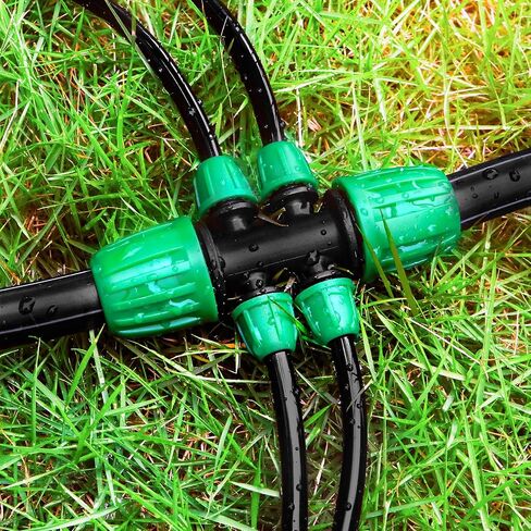 10 Pack 1/2 Inch To 1/4 Inch Drip Irrigation Fittings (1/2" ID x 0.65" OD), Drip Line Irrigation Locked Barbed 1/2" To 1/4" Adapter 1/2 Inch To 1/4 Inch Reducer Tee in Kuwait