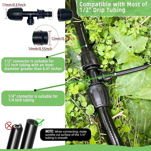 4 حزمة 1/2 '' إلى 1/4 '' تجهيزات الري بالتنقيط ، و push-to-fit 6 اتجاهات الري بالتنقيط جزء الشائكة ، والخارق المقفل المضاد للتسرب من أجل 1/2 "أنابيب الري (0.6 ''-0.67'OD) in Kuwait