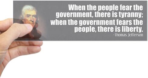 CafePress Jefferson: Liberty Vs. Tyranny Sticker (Bumper) 10"x3" Rectangle Vinyl Bumper Sticker Car Decal in Saudi Arabia