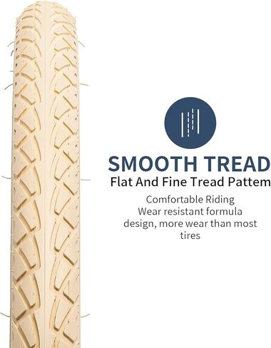YUNSCM 2-PCS 26" Bike Tires 26x 1.95/53-559 and 26" Heavy Duty Bike Tubes Schrader Valve Compatible with Road Bike 26x1.90 26x1.95 26x2.0 Bicycle Tires and Tubes Beige (Y-1059) in Saudi Arabia