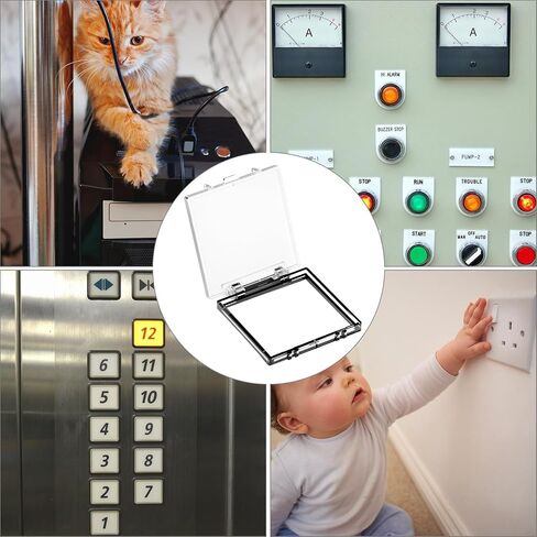 QWORK Power Push Button Switch Cover - 2 Pieces, Waterproof Protective Covers for PC, Elevator Buttons, Sockets in Saudi Arabia