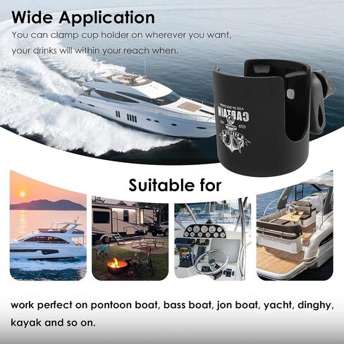 Boat Rail Cup Holder,Marine Drinks Cup Holder for Bimini Top Conver Rail Or Pole, Grip Rail, Grab Bar (Pack of 2) in Kuwait
