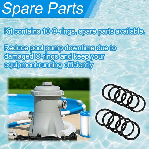 BOXOB 10pcs Pump Gaskets for Intex 1-1/4" Pool Hose Connection, Rubber Pool Pump Hose O Rings Compatible with 330 530 1000 GPH Filter Pumps in Saudi Arabia