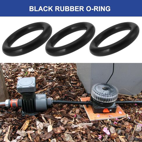 ECSING 50pcs O-Ring Seals EPDM Rubber O-Rings متوافقة مع أنظمة الري في Gardena لاتصالات المياه حديقة 16x11x2.5mm أسود in Saudi Arabia