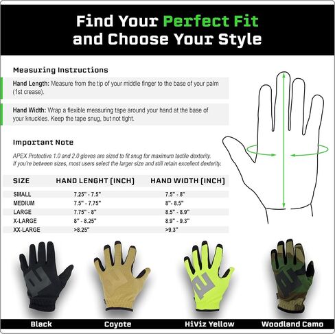 APEX 1.0 High Dexterity Gloves for Work, Tactical, Shooting, Hunting, Multi Sport, Outdoor Protection, Full Finger, Snug Secure Fit, Breathable Design in Saudi Arabia