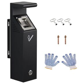 Wall Mounted Trash Receptacle w/Removable Bucket, Metal Trash Container, Outdoor Trash Cans for Home, Office, School in Saudi Arabia