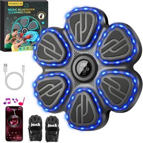 Music Boxing Machine Wall Mounted Reflex Training Punching Machine for Adults & Kids Smart Interactive Boxing Equipment with LED Lights & Bluetooth Durable Home Workout Fitness Equipment in Saudi Arabia