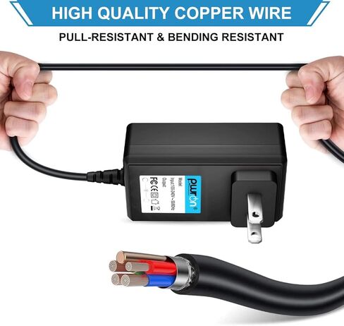 PwrON 6.6 FT Long Cable 9.5V AC TO DC Adapter For Casio ADE95100 ADE95100L AD-E95100 AD-E95100L AD-E95100LJ ADE95100LJ AD-E95100LE ADE95100LE Electronic Keyboard Piano World Wide Use Power Supply Cord in Saudi Arabia