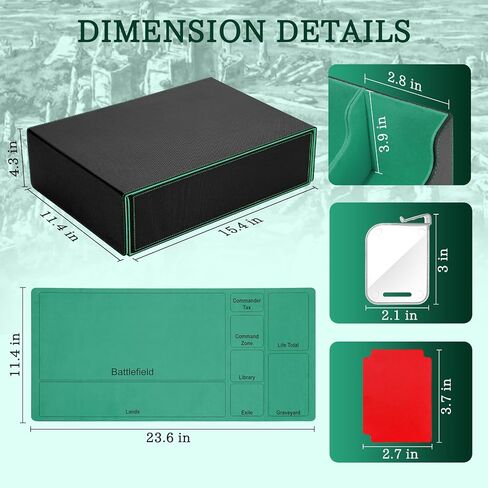 Trading Card Storage Box, 3800+ with 20 Colorful Dividers&5 Supporters, Leather Magnetic Closure Storage Box, Card Deck Box for YuGiOh, MTG, Black/Red in Saudi Arabia