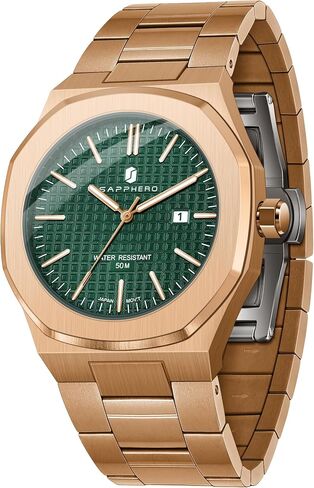 SAPPHERO Men Watches Octagonal Stainless Steel Quartz Fashion Business Men's Watch 50 Meter Water Resistant Analog Movement Multifunction Dials Classic Gifts for Men in Saudi Arabia