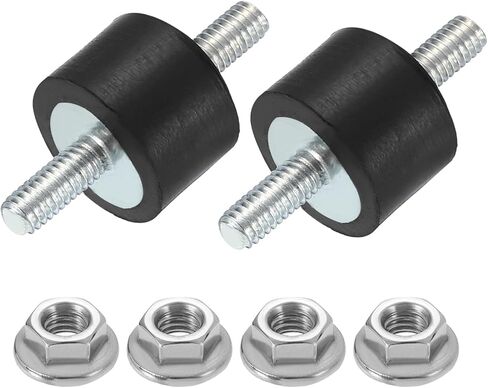 UXCELL 2PCS M6 × 18 ملم حوامل مطاطية ، 20 × 20 مم أسطواني مضاد للاهتزاز ترصيع in Saudi Arabia