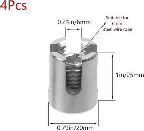 Geesatis 4Pcs Wire Rope Fixing Clip,4mm Stainless Steel Wire Grip Clamp Bolt,Clamp Wire Rope Fasteners for Tension The Rope in Saudi Arabia