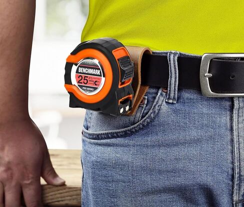 Benchmark - 3 Pack - 25 ft Tape Measures - Easy to Read Fractions to 1/8th inch - Magnetic Tip - Thumb and Quick Lock - Autowind - Belt Clip - Orange/Red in Kuwait