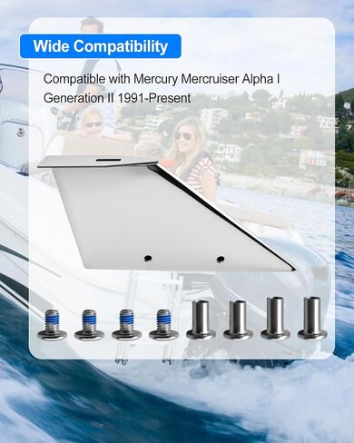 Skeg Repair Guard Kit Fits for Mercury Mercuriser Alpha 1 Generation 2 1991-Present Replace 27031, Stainless Steel Skeg Protector with Drain Hole Fix Damaged Skeg in Saudi Arabia