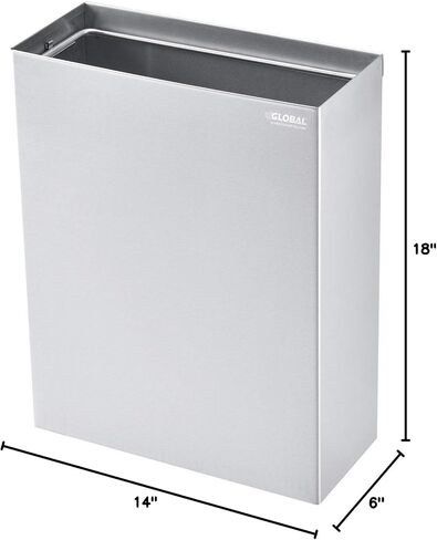 Global Industrial Stainless Steel Wall Mounted Receptacle, 6-2/5 Gallon in Saudi Arabia