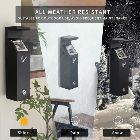 Wall Mounted Trash Receptacle w/Removable Bucket, Metal Trash Container, Outdoor Trash Cans for Home, Office, School in Saudi Arabia