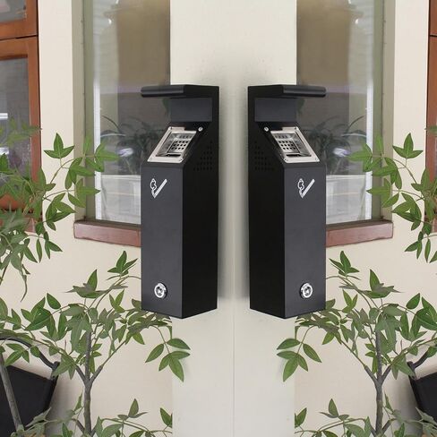 Wall Mounted Trash Receptacle w/Removable Bucket, Metal Trash Container, Outdoor Trash Cans for Home, Office, School in Saudi Arabia