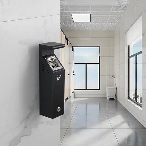 Wall Mounted Trash Receptacle w/Removable Bucket, Metal Trash Container, Outdoor Trash Cans for Home, Office, School in Saudi Arabia