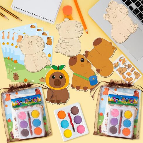 مجموعة Beyumi Capybara Party Favors - 24pcs Capybara عيد ميلاد لحفلات الحفلات لوازم الوشم وملصقات الطلاء المائي مجموعة أعياد الميلاد المدرسة الفصول الدراسية Goodie Austral in Saudi Arabia