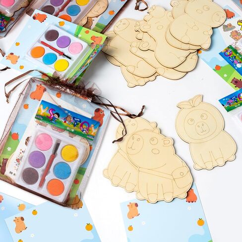 مجموعة Beyumi Capybara Party Favors - 24pcs Capybara عيد ميلاد لحفلات الحفلات لوازم الوشم وملصقات الطلاء المائي مجموعة أعياد الميلاد المدرسة الفصول الدراسية Goodie Austral in Saudi Arabia
