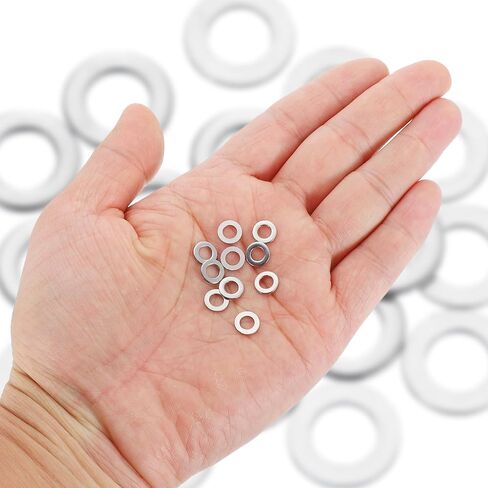 UXCELL 20 PCS M4 مسطح غسالة ، 4 × 8 × 0.8 مم 304 فواصل مسطحة من الفولاذ المقاوم للصدأ للمسمار ، الترباس ، السيارات ، الآلات الصناعية in Saudi Arabia