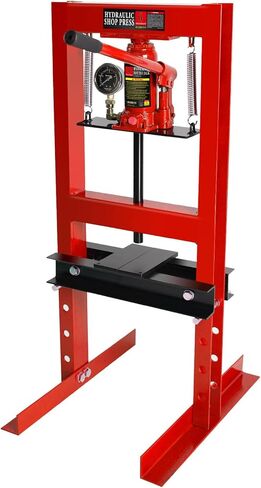 6 Ton Hydraulic Shop Press, H-Frame Bearing/U-Joint Press with Adjustable Height (2.2"-9.4"), Stamping Plates for Metal Bending, Straightening, Automotive Repair & Garage Use in Kuwait