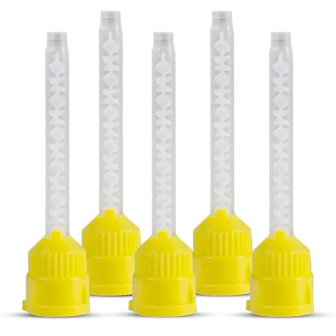 الهدف من نصائح خلط الأسنان | 20 PCS نصائح خلط داخل الفم - متوافقة مع موزعات الخرطوشة المزدوجة - تطبيقات طب الأسنان الدقيقة (أصفر) in Kuwait