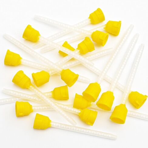 الهدف من نصائح خلط الأسنان | 20 PCS نصائح خلط داخل الفم - متوافقة مع موزعات الخرطوشة المزدوجة - تطبيقات طب الأسنان الدقيقة (أصفر) in Kuwait